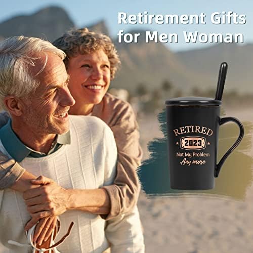 Yhrjwn - Pokloni za umirovljenje za muškarce žene 2023 - smiješni umirovljeni 2023, a ne moj problem više šalica za kavu
