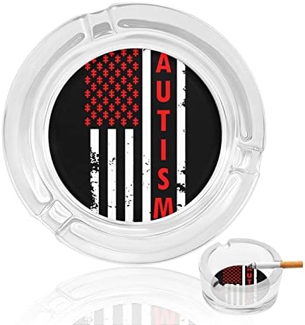 Autizam američka zastava pušenje pepeljara stakla cigareta cigareta pepela ladica prilagođeni pušač.