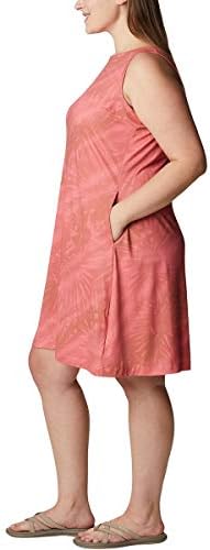 Columbia Women's Chill River Tiskana haljina, vlage, zaštita od sunca, losos tonalni tisak sunca, veliki