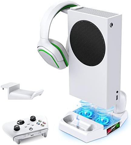 Stand za hlađenje s punjačem kontrolera za Xbox Series S, dvostruki sustav za hlađenje ventilatora s podesivim 3 brzine,