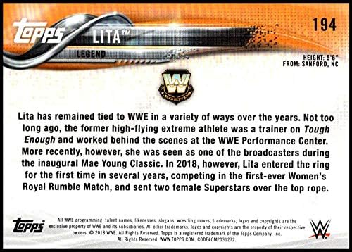 2018. Topps WWE tada je sada zauvijek 194 Lita Wrestling Trading Card
