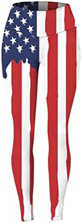 Američke zastave gamaše ženske visoke struke SAD -a za zastavu Star Star Star Slim Olovke udobne gamaša s punim duljinama