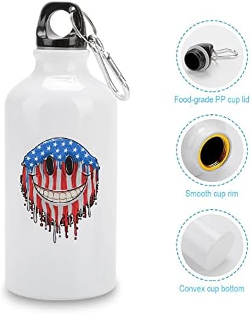 America USA zastava nasmiješena lice sportska boca s bocama aluminijskih boca boca kantina za putnička šalica s poklopcem