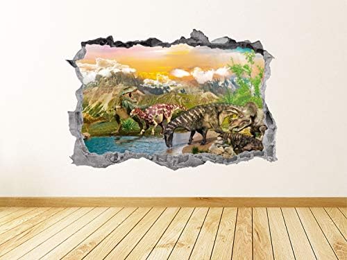 Jurska svjetska zidna naljepnica umjetnost razbijena 3D grafički dinosauri zidna naljepnica mural plakat Dječaci dječaci
