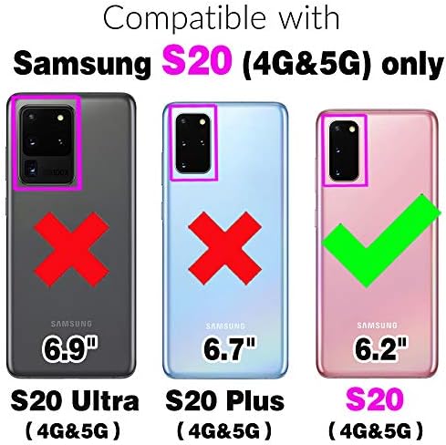 Torbica za telefon Asuwish za Samsung Galaxy S20 Glaxay S 20 5G UW 6,2-inčni novčanik sa zaštitnim zaslon od kaljenog stakla,