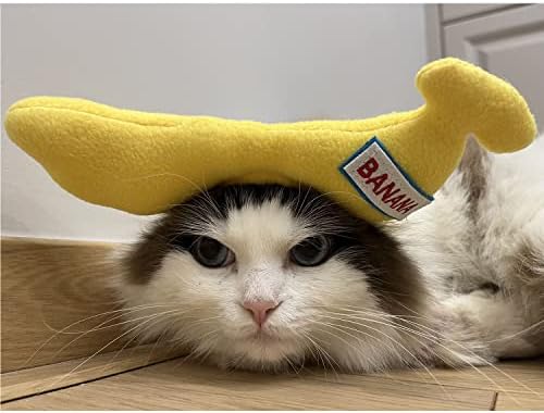 Fladorepet mali životinjski zečji šešir Banana Halloween Outfits za male pse i mačke rekvizite za fotografije, žuti)