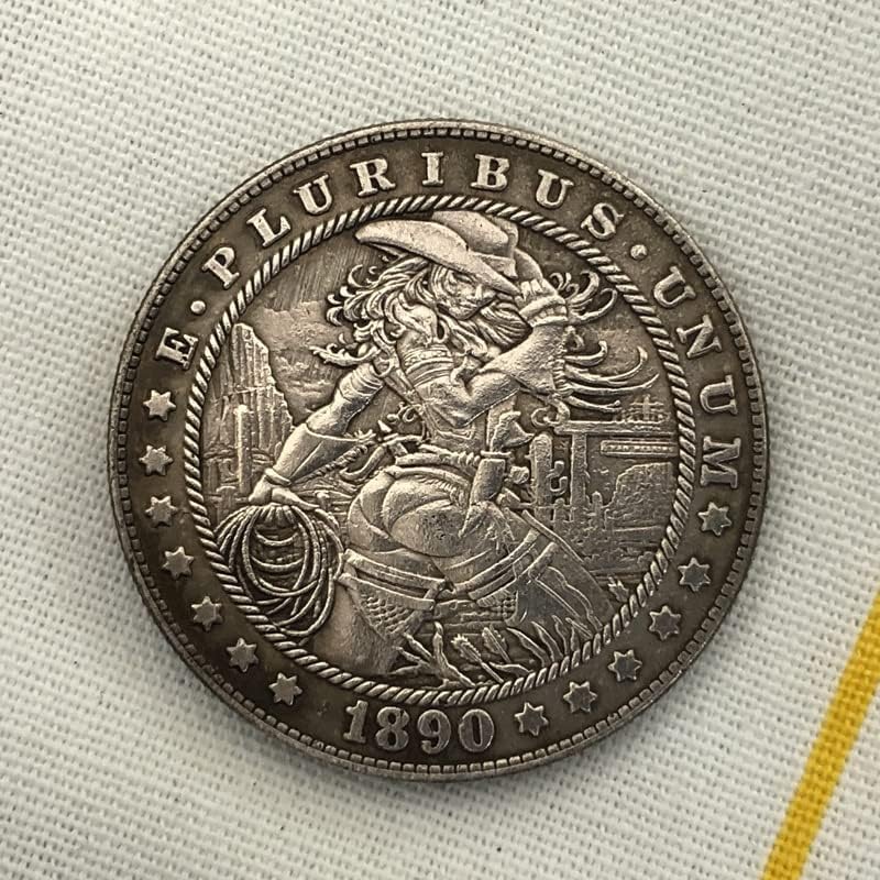 Qingfeng 38 mm Antique Silver Dollar Coin American Morgan Tramp Coin 1890cc Craft 113