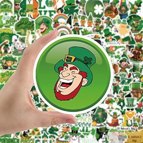 100pcs naljepnice St. Patrick's Day Slatka crtana vintage leprechaun irski Shamrock Clover naljepnice Estetski vinilni vodootporni