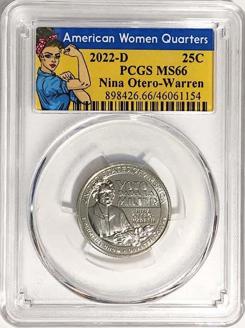 2022 D Bu američka žena četvrtina Nina Otero-Warren Quarter MS 66 Rosie Label PCGS