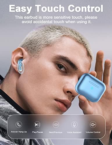 Myinnov bežični uši, Bluetooth 5.3 Pupoljci za uši kontrolu dodirne s ugrađenim ugrađenim bas slušalicama s mikrofonom, vrhunske